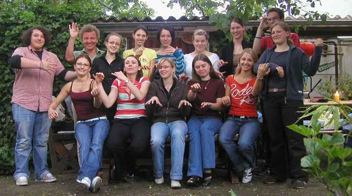 Gruppenfoto mit Instrument